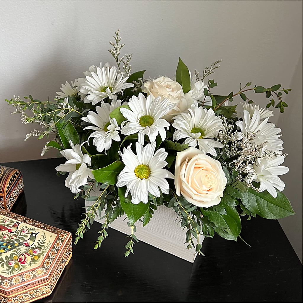 Fresh Linen Box Bouquet – Sensation Flowers Boutique Inc, Miami FL