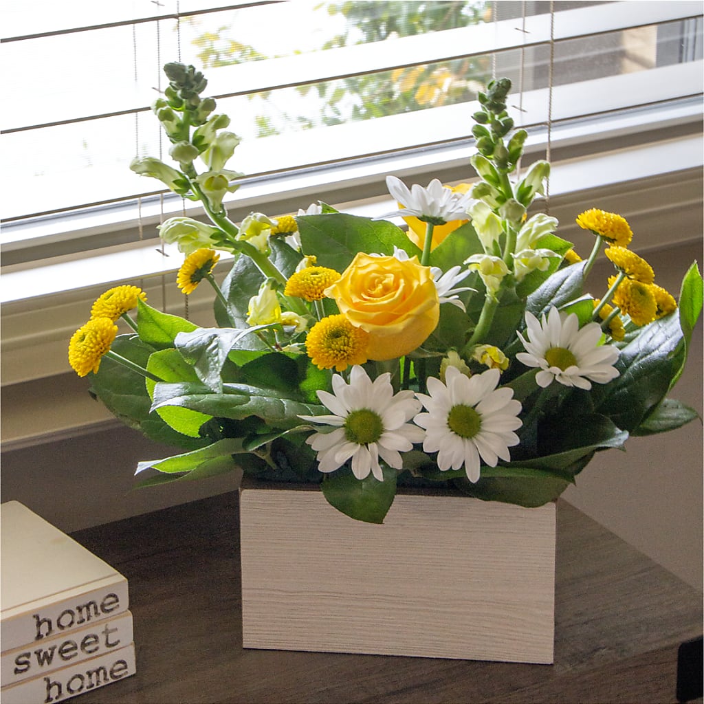 Sun Salutation Box Bouquet – Sensation Flowers Boutique Inc, Miami FL