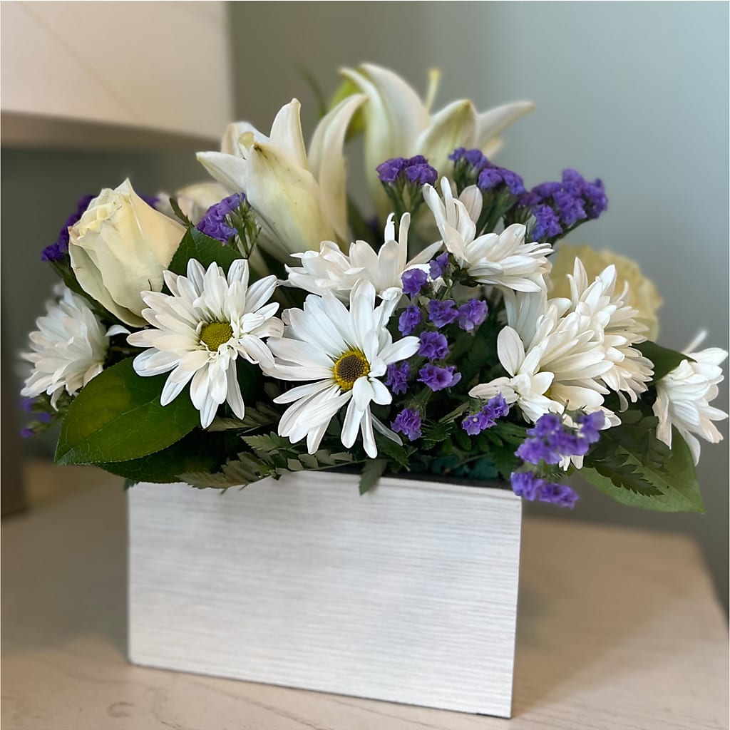 Beyond Blue Box Bouquet – Sensation Flowers Boutique Inc, Miami FL