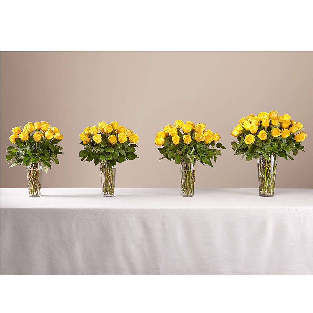 Long Stem Yellow Rose Bouquet – Sensation Flowers Boutique Inc, Miami FL