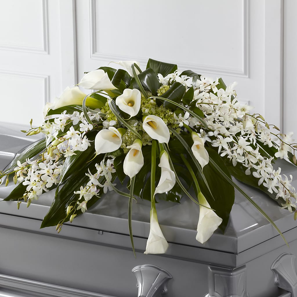 Angel Wings Casket Spray – Sensation Flowers Boutique Inc, Miami FL