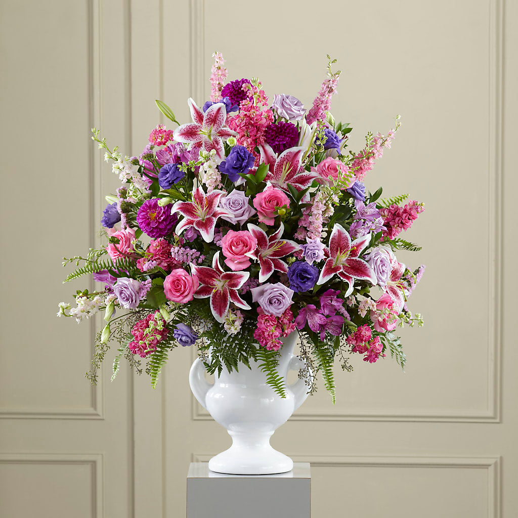 Peaceful Tribute Arrangement – Sensation Flowers Boutique Inc, Miami FL