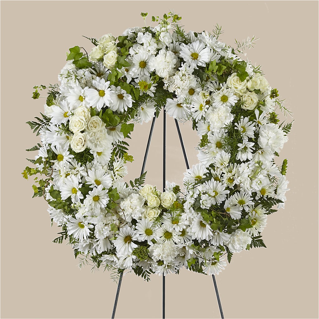 Faithful Wishes Wreath – Sensation Flowers Boutique Inc, Miami FL