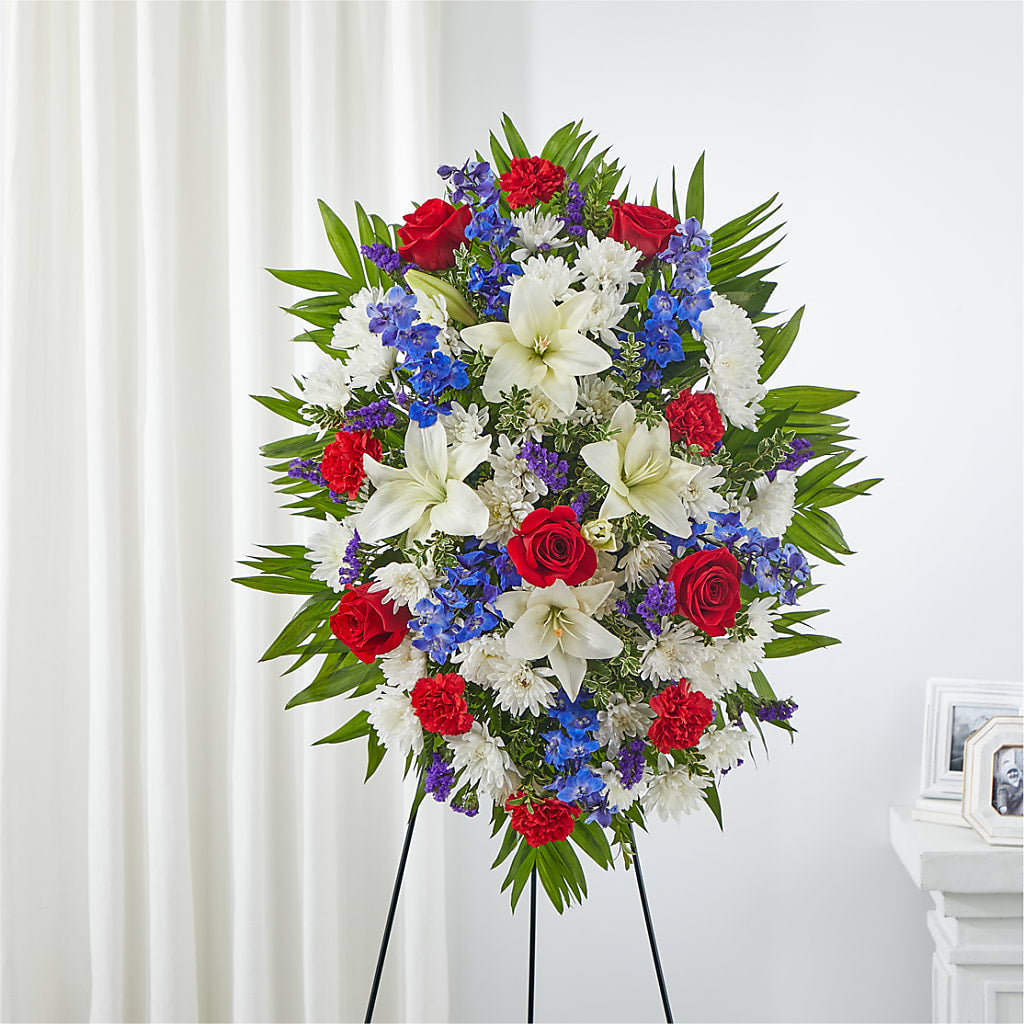 Cherished Service Standing Spray – Sensation Flowers Boutique Inc, Miami FL