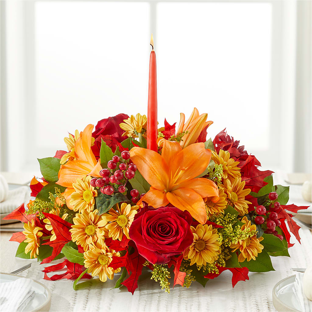 Autumn's Embrace Centerpiece – Sensation Flowers Boutique Inc, Miami FL