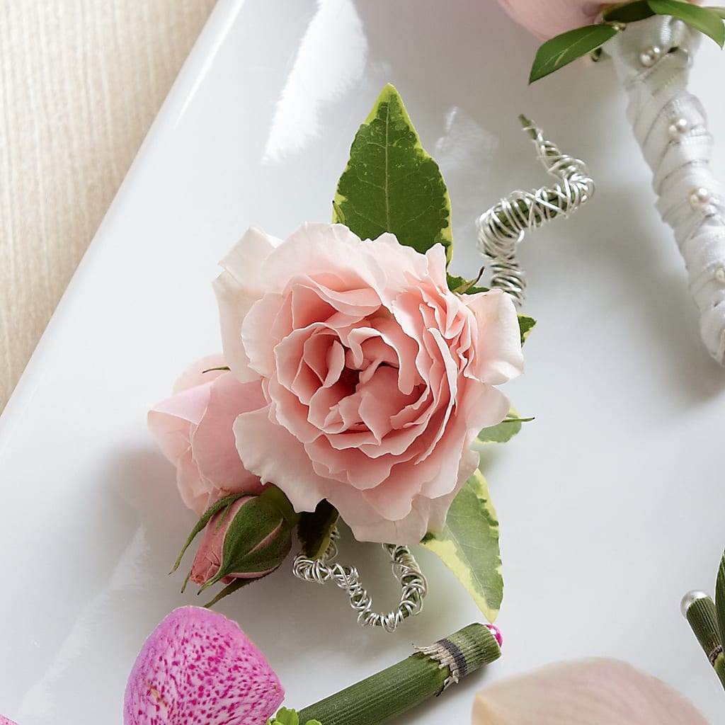 Pink Spray Rose Boutonniere – Sensation Flowers Boutique Inc, Miami FL