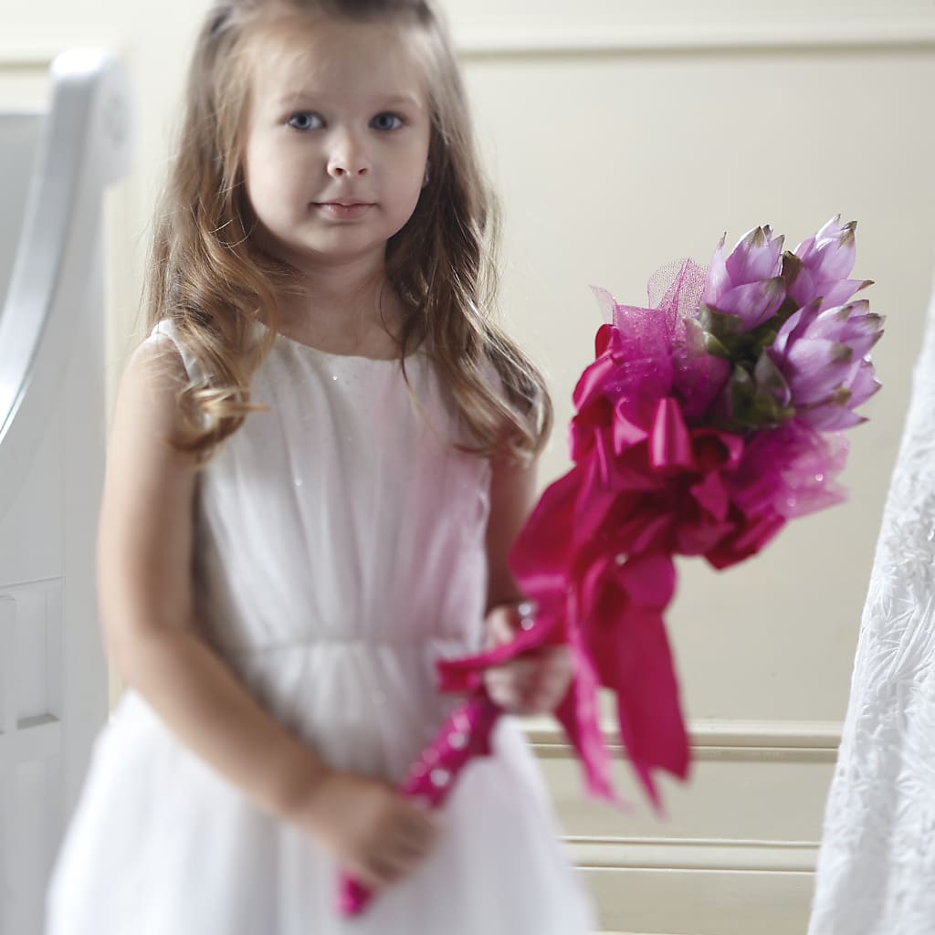 Sparkle Pink Flower Girl Bouquet – Sensation Flowers Boutique Inc, Miami FL