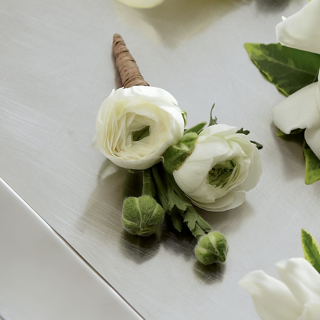 White Ranunculus Boutonniere – Sensation Flowers Boutique Inc, Miami FL
