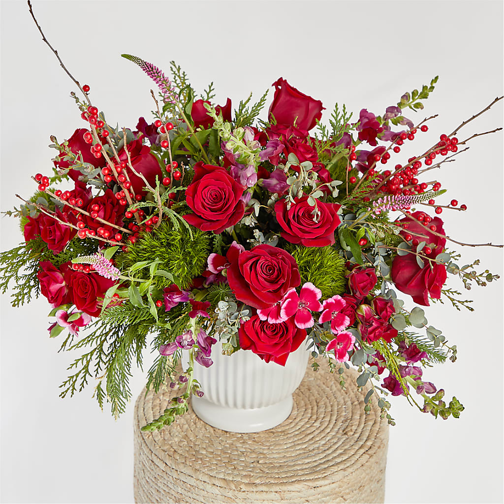 Big Red Bow Bouquet –  Sensation Flowers Boutique Inc, Miami FL
