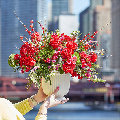 Big Red Bow Bouquet –  Sensation Flowers Boutique Inc, Miami FL