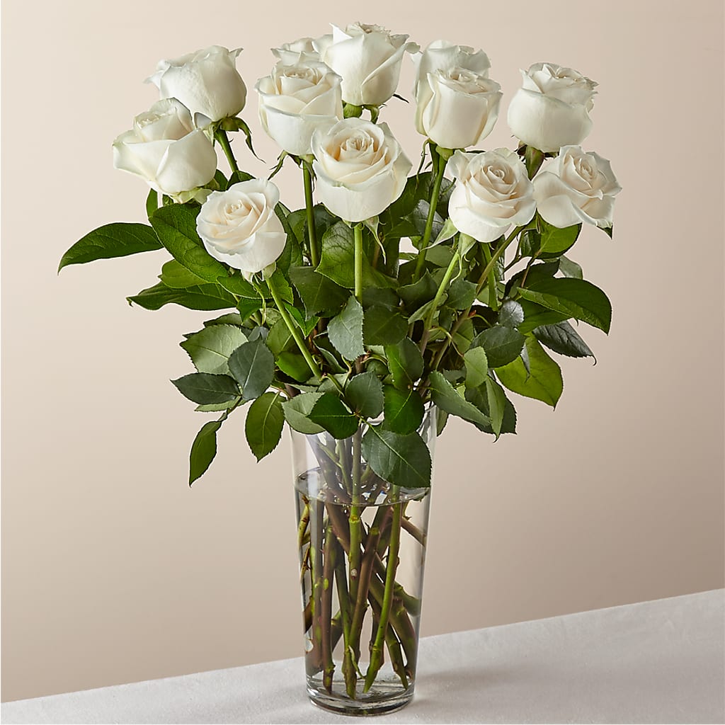 Long Stem White Rose Bouquet –  Sensation Flowers Boutique Inc, Miami FL