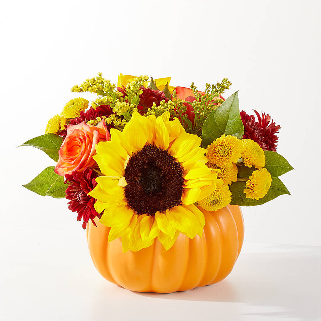 Golden Gourd Pumpkin Bouquet –  Sensation Flowers Boutique Inc, Miami FL