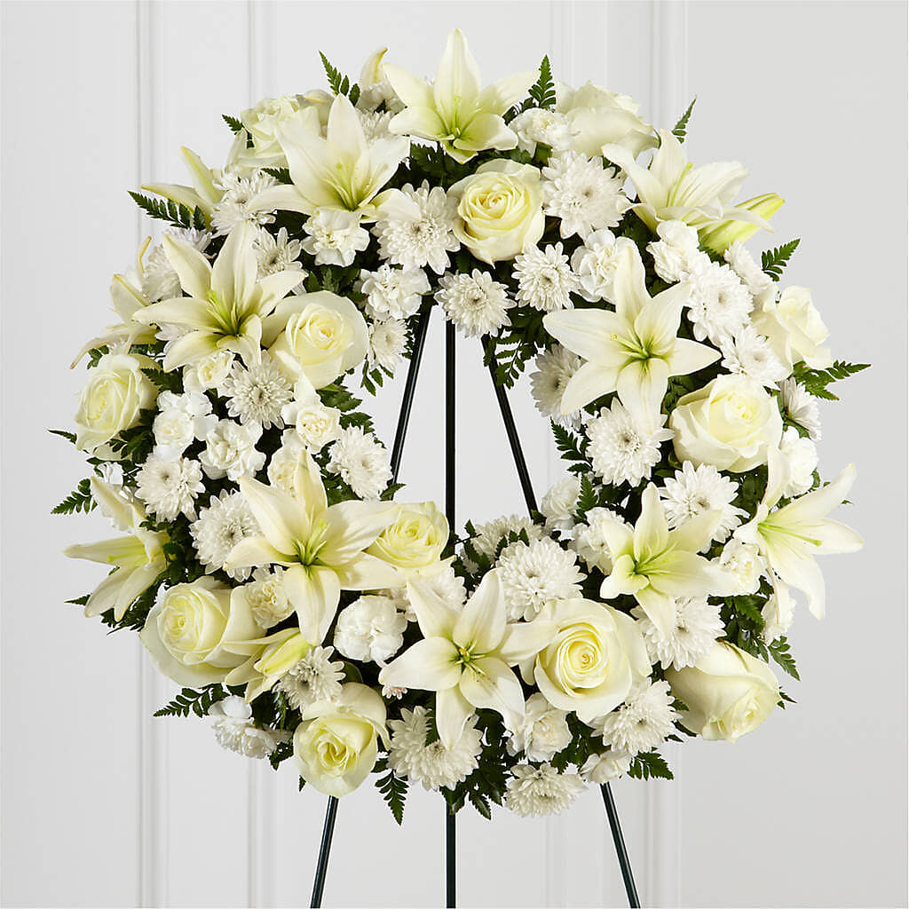 Treasured Tribute Wreath –  Sensation Flowers Boutique Inc, Miami FL