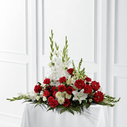 Crimson & White Arrangement –  Sensation Flowers Boutique Inc, Miami FL