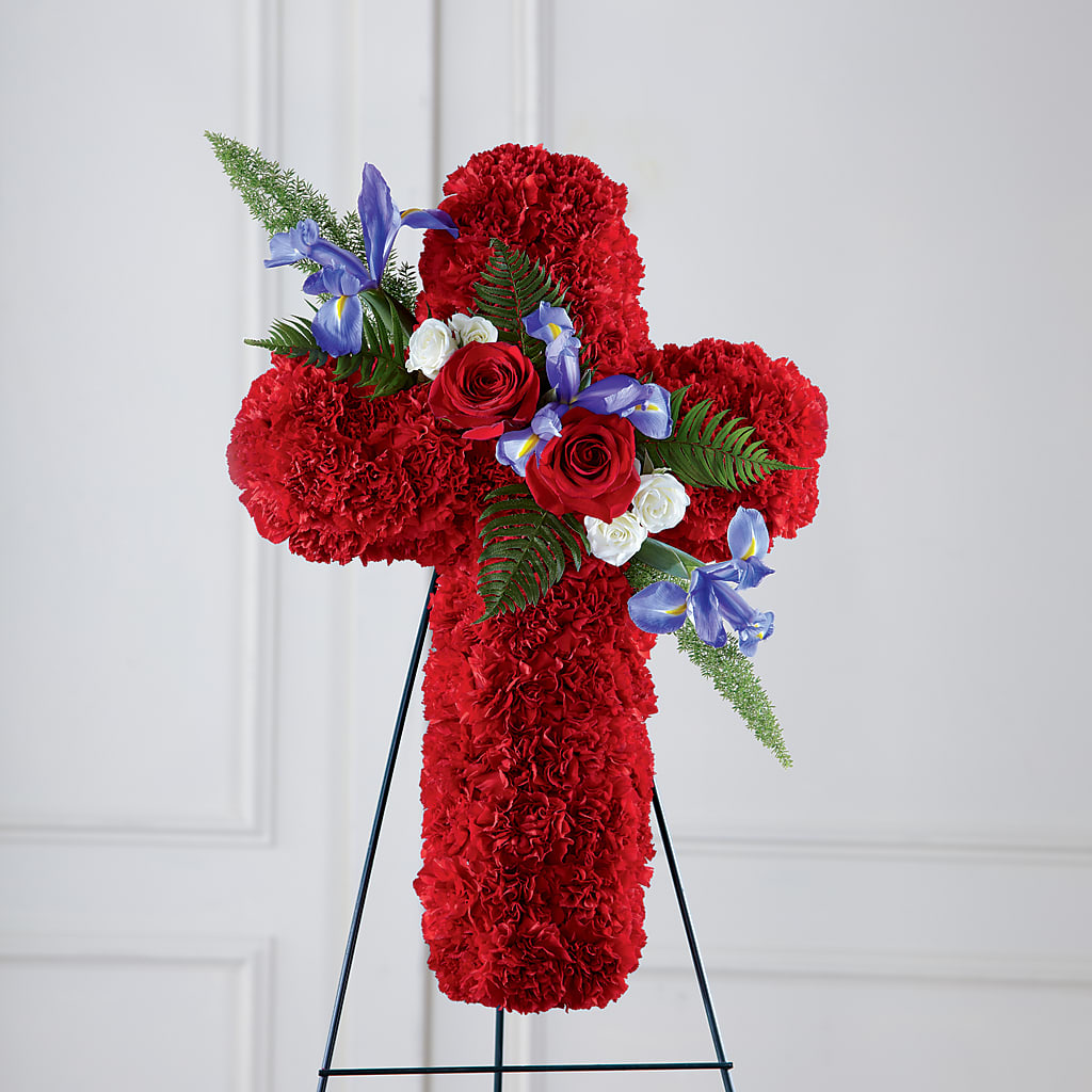 Faithful Hero Floral Cross –  Sensation Flowers Boutique Inc, Miami FL