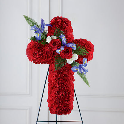 Faithful Hero Floral Cross –  Sensation Flowers Boutique Inc, Miami FL