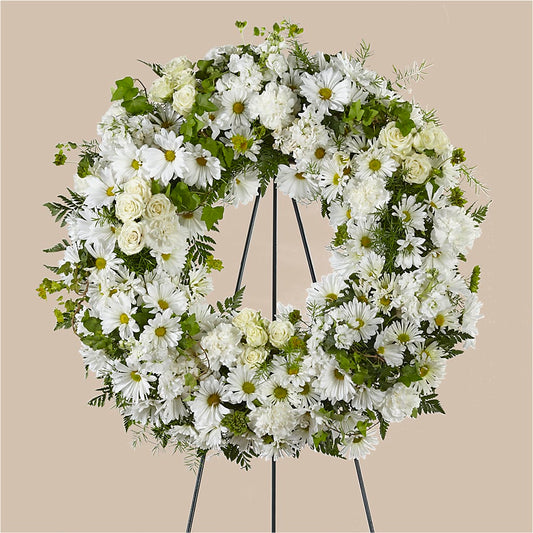Faithful Wishes Wreath –  Sensation Flowers Boutique Inc, Miami FL