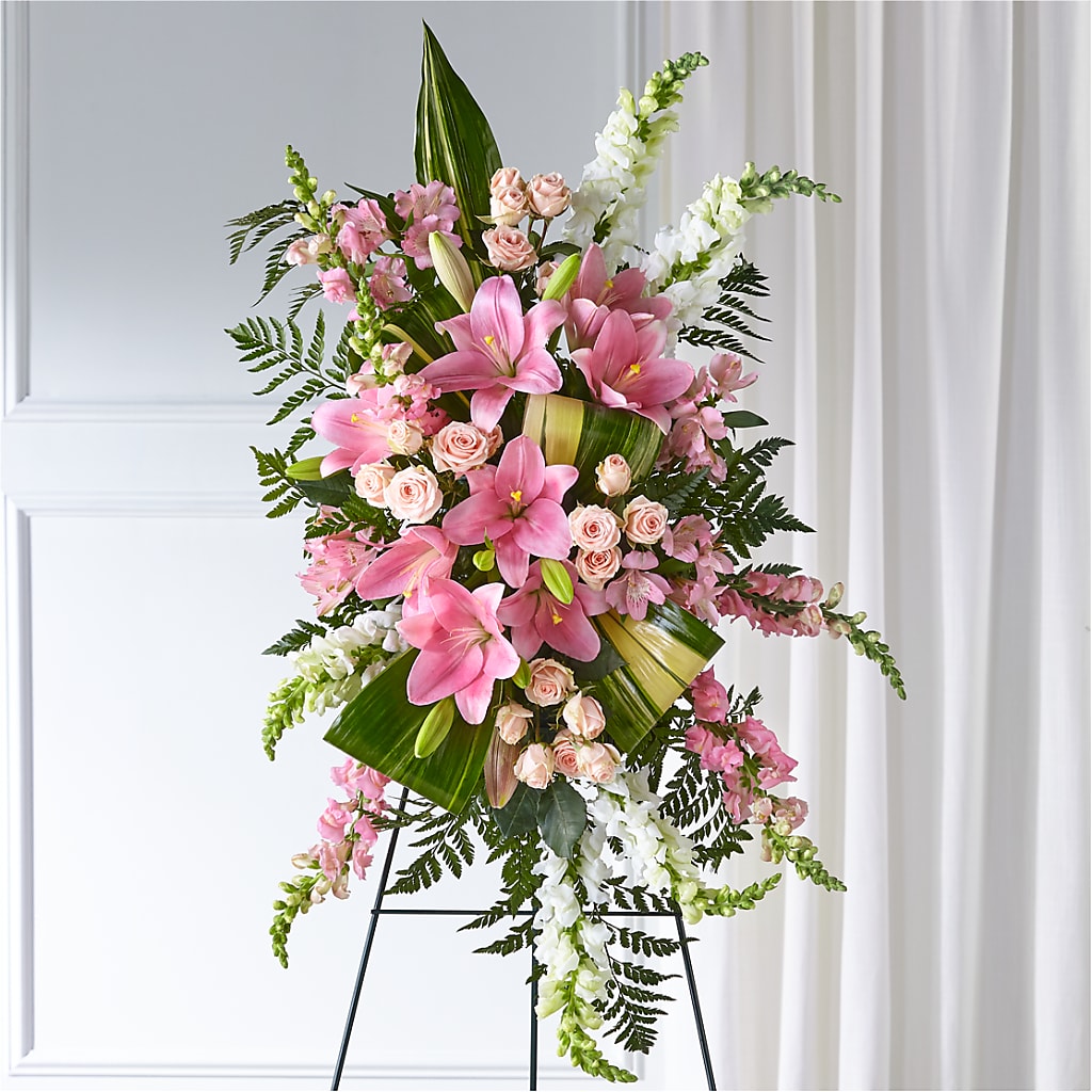 Elegant Embrace Standing Spray –  Sensation Flowers Boutique Inc, Miami FL