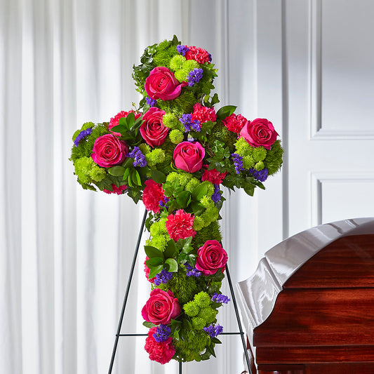Tribute Rose Floral Cross –  Sensation Flowers Boutique Inc, Miami FL