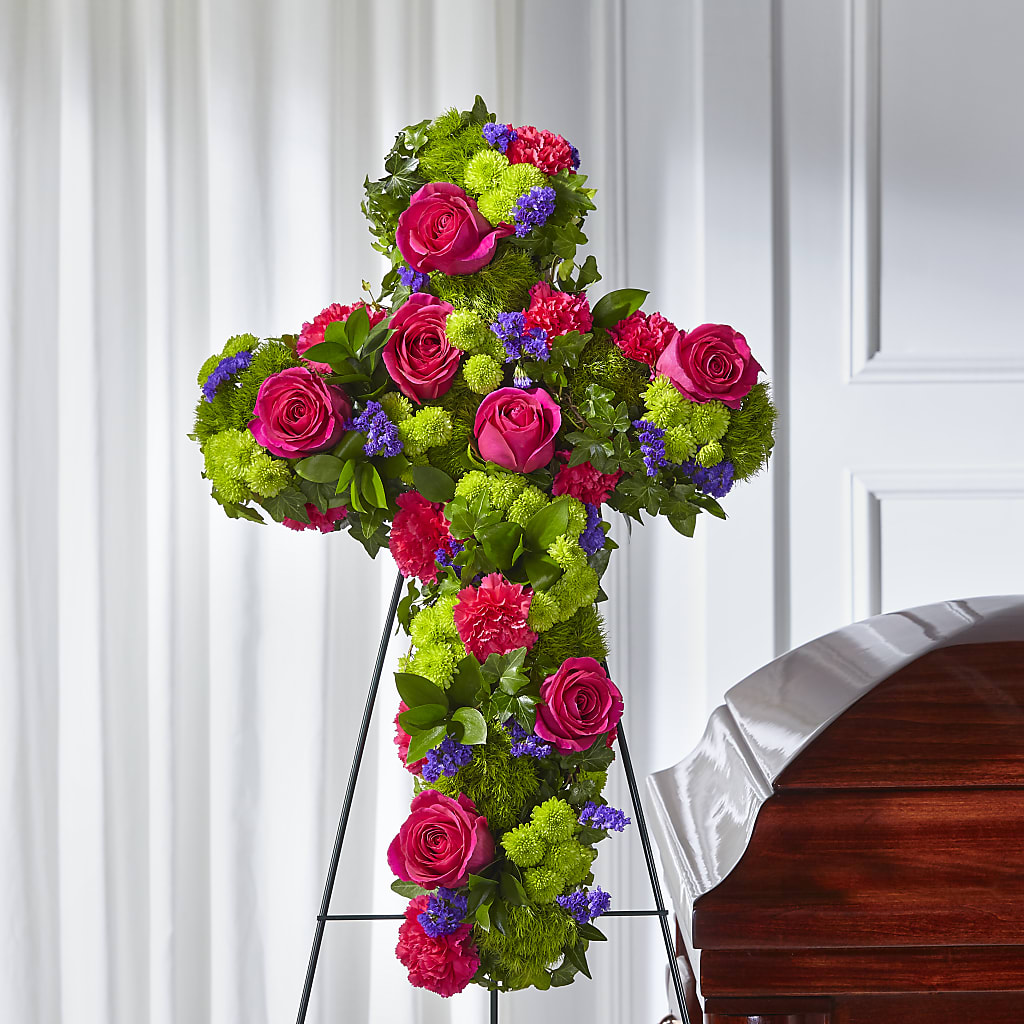 Tribute Rose Floral Cross –  Sensation Flowers Boutique Inc, Miami FL