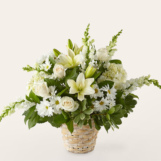 Ivory Elegance Floral Basket –  Sensation Flowers Boutique Inc, Miami FL