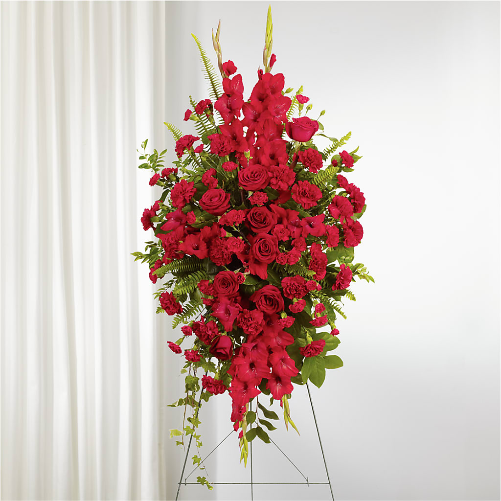 From the Heart Standing Spray –  Sensation Flowers Boutique Inc, Miami FL