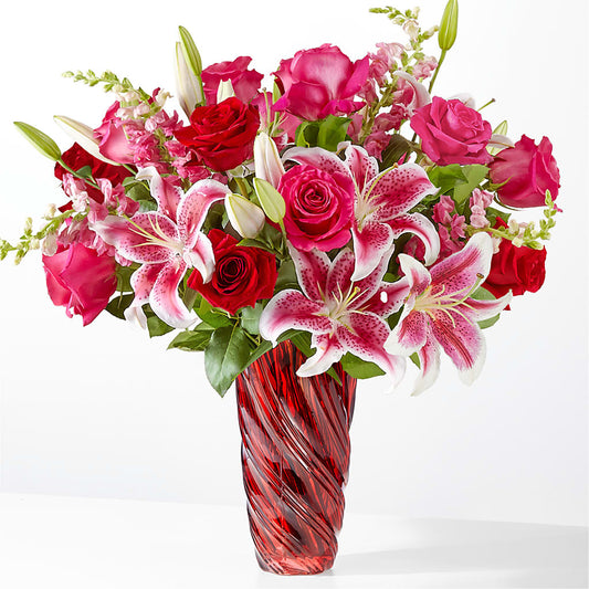 Always You Bouquet with Luxe Swirl Vase –  Sensation Flowers Boutique Inc, Miami FL