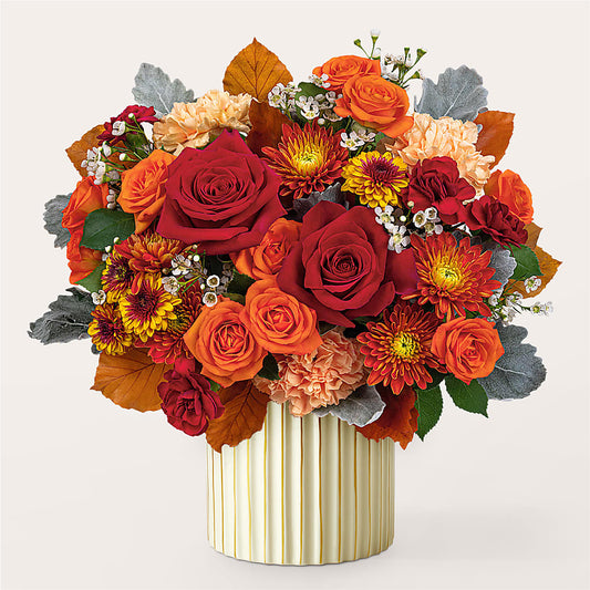 Merlot Bouquet with Ivory Vase –  Sensation Flowers Boutique Inc, Miami FL