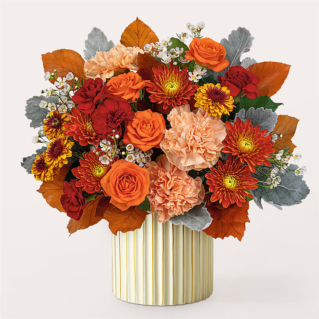 Merlot Bouquet with Ivory Vase –  Sensation Flowers Boutique Inc, Miami FL
