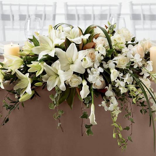 White Linen Arrangement –  Sensation Flowers Boutique Inc, Miami FL