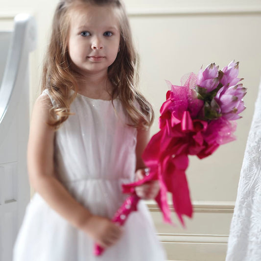 Sparkle Pink Flower Girl Bouquet –  Sensation Flowers Boutique Inc, Miami FL