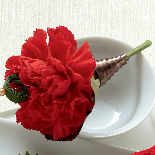 Red Carnation Boutonniere –  Sensation Flowers Boutique Inc, Miami FL