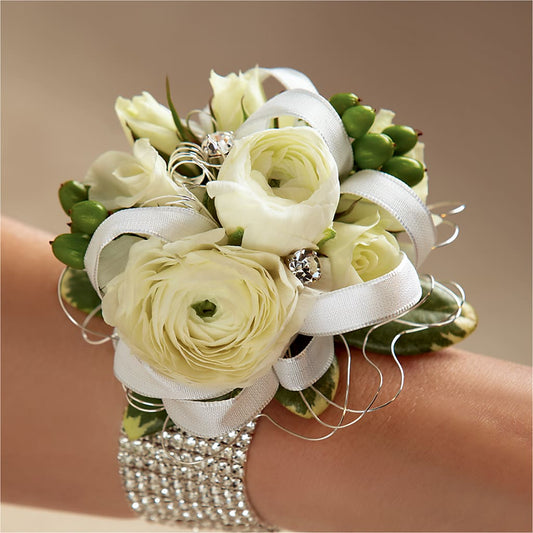 White Wedding Corsage –  Sensation Flowers Boutique Inc, Miami FL
